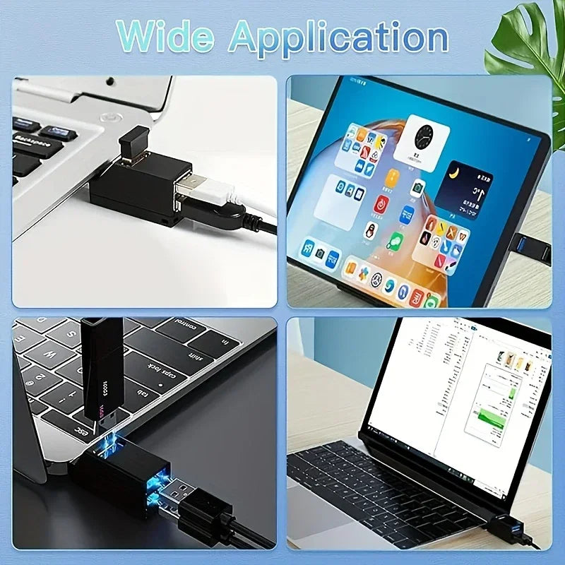 3-Port USB 2.0/3.0 Hub Splitter Adapter for PC & Laptop USB Hub Adapter PRIMED