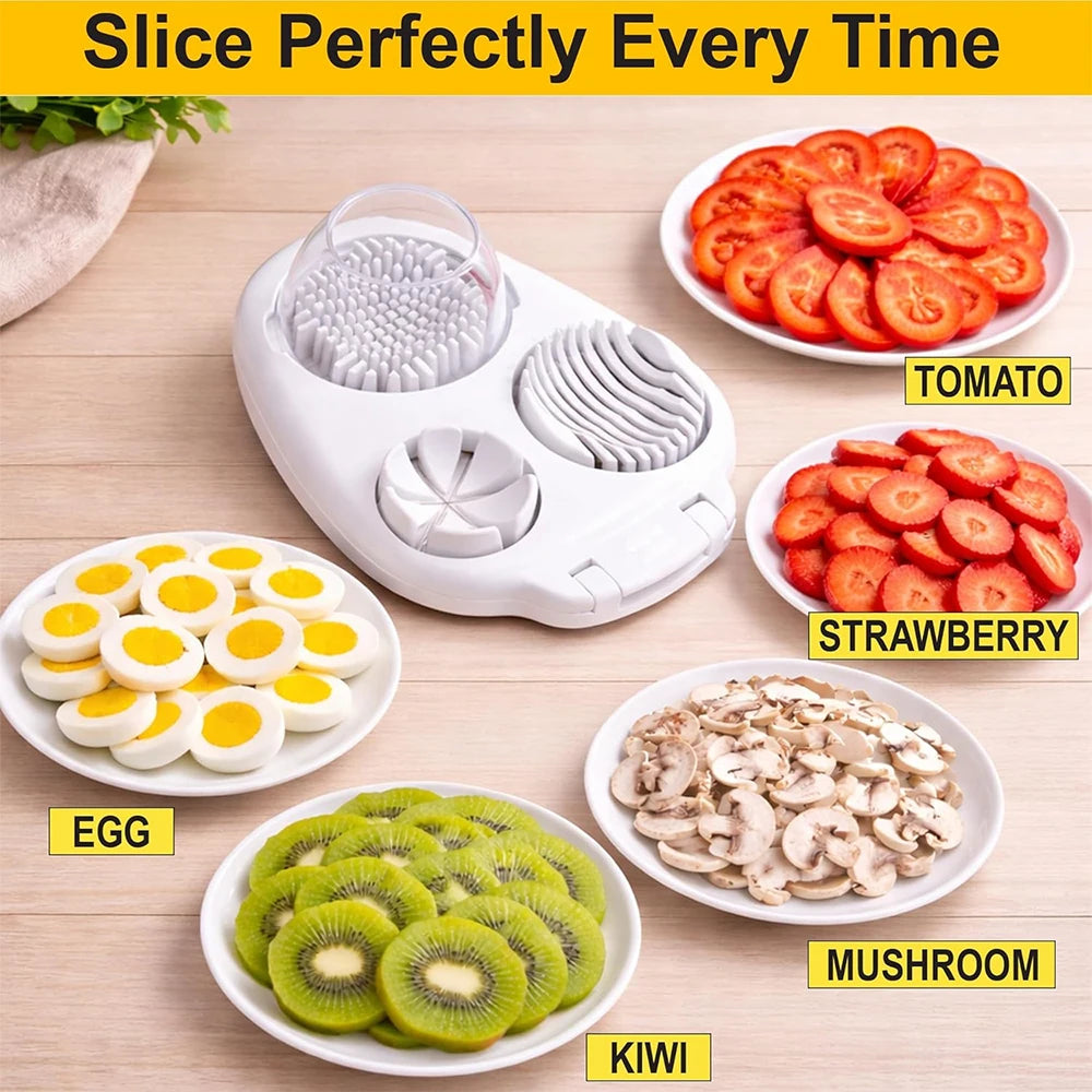 LMETJMA 3-in-1 Egg Slicer – Stainless Steel Cutter & Dicer Egg Slicer Tool PRIMED