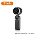 Portable Mini Neck Fan – Foldable Handheld Type-C Rechargeable Portable Neck Fan PRIMED Black