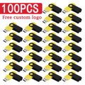 100PCS Custom Logo Metal USB Flash Drives Bulk 128MB–128GB Bulk USB Flash Drive PRIMED 4GB black-yellow