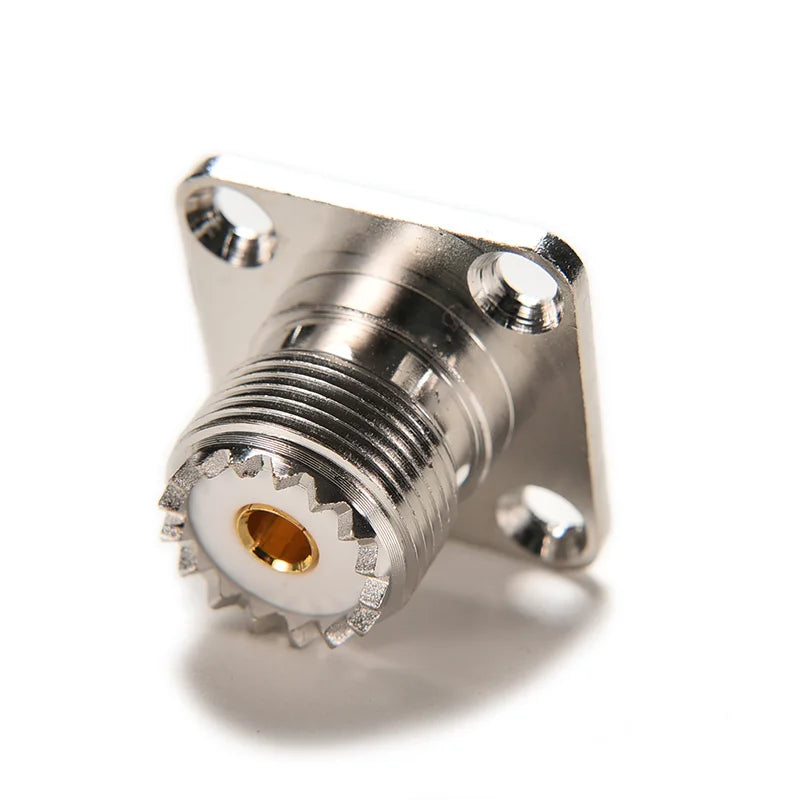 SO239 UHF Female 4-Hole Flange Panel Mount Connector 50Ω