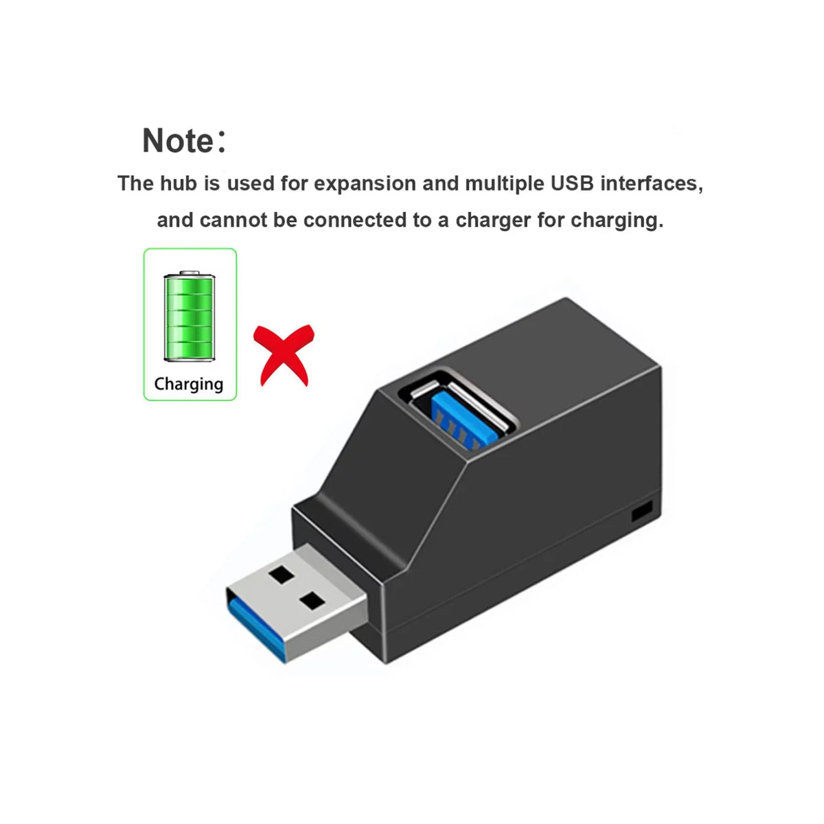 USB 3.0 Hub – 1 to 3 Port Mini Splitter Adapter for PC & Laptop