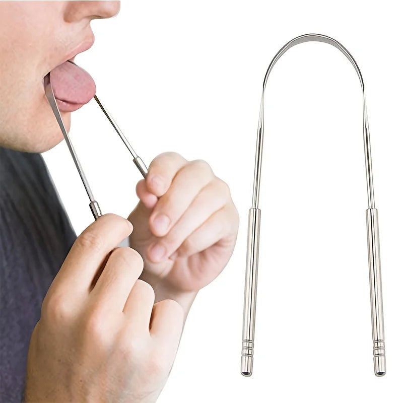Stainless Steel Tongue Scraper Set with Case | Fresh Breath