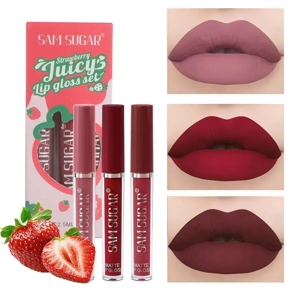 SAM SUGAR Velvet Matte Lip Gloss Set – Long Lasting Liquid Lipstick