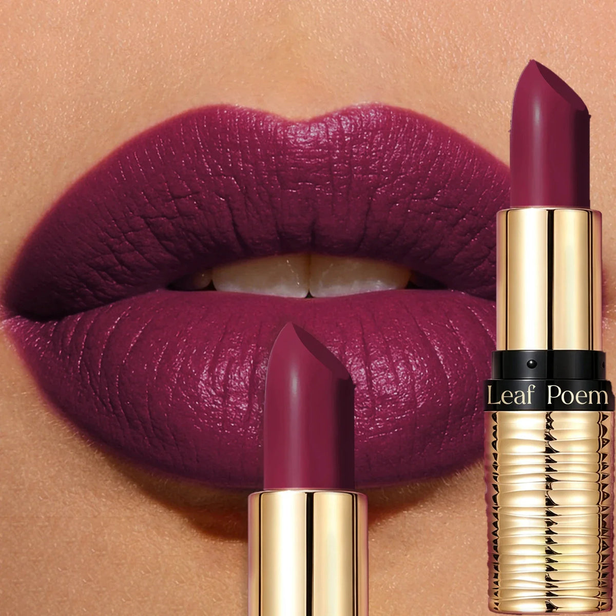 Velvet Matte Lipstick | Long-Lasting Gold Tube Lip Color