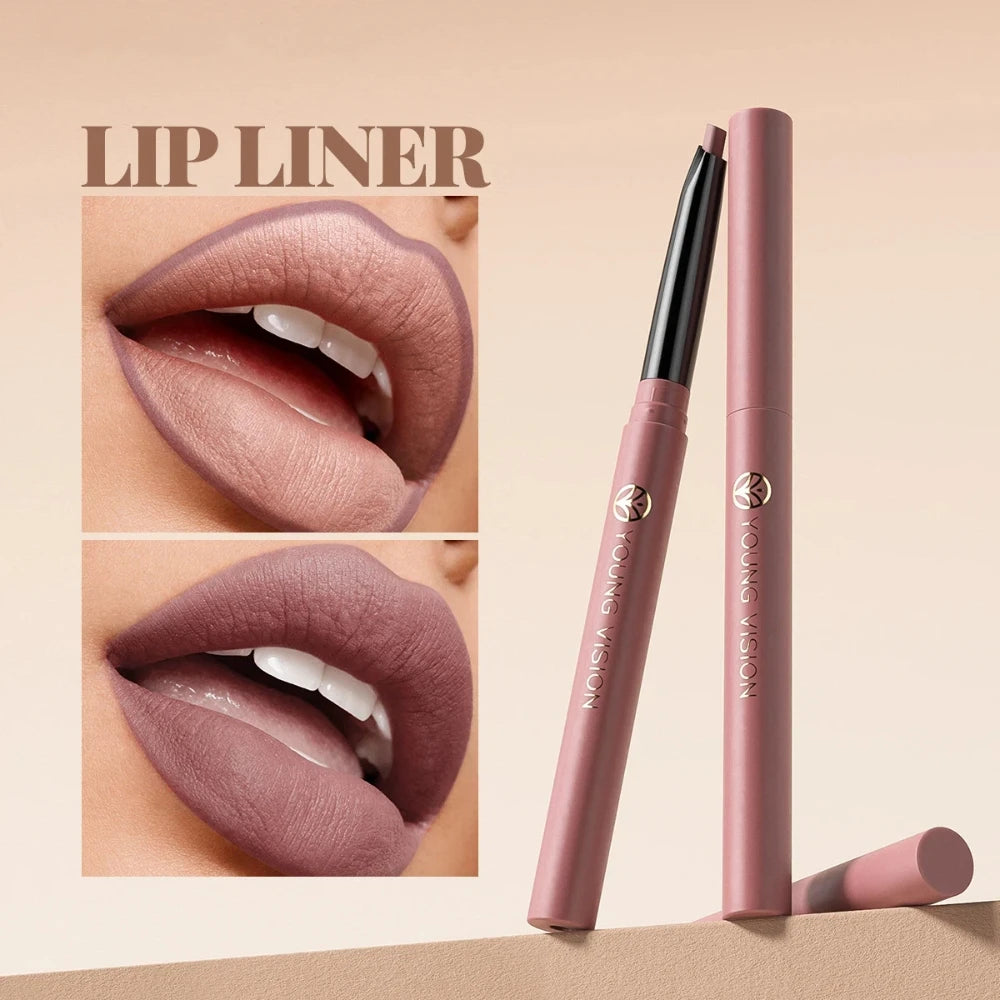 8-Color Rotatable Matte Lip Liner Set – Waterproof Long-Lasting Matte Lip Liner Set PRIMED