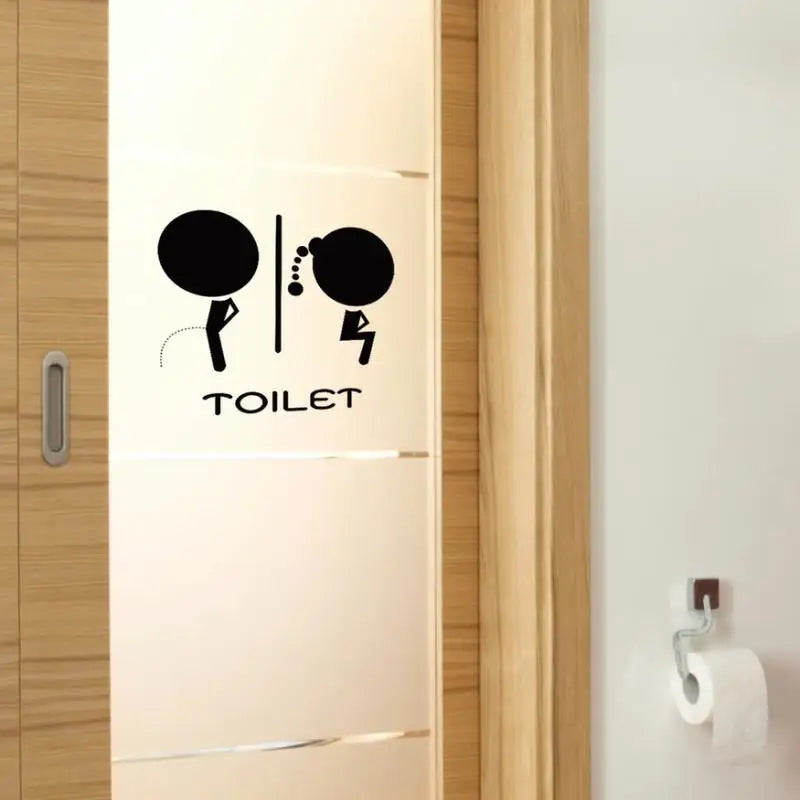 Waterproof Restroom Door Decal Sticker – Fun Bathroom Sign