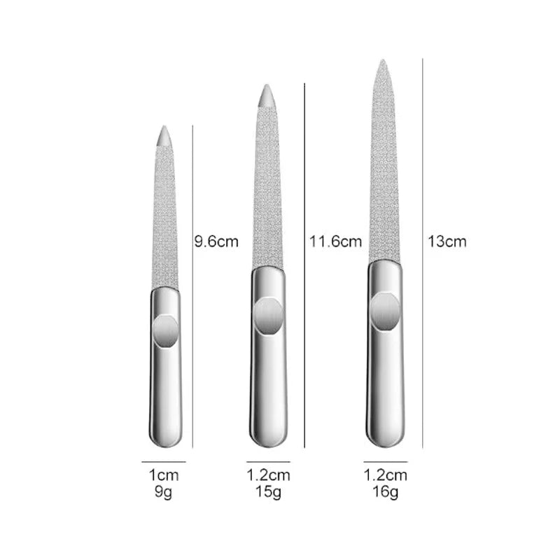 Nano Glass Crystal Nail File – Polish & Shine Tool Crystal Nail File PRIMED Steel 3pcs