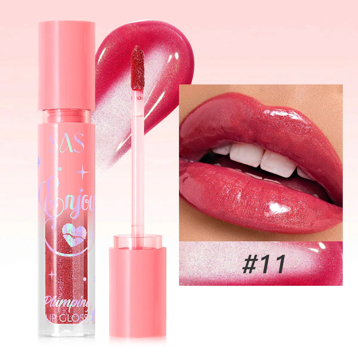 SAS Pearlescent Plumping Lip Gloss – Glitter Glaze Lipstick