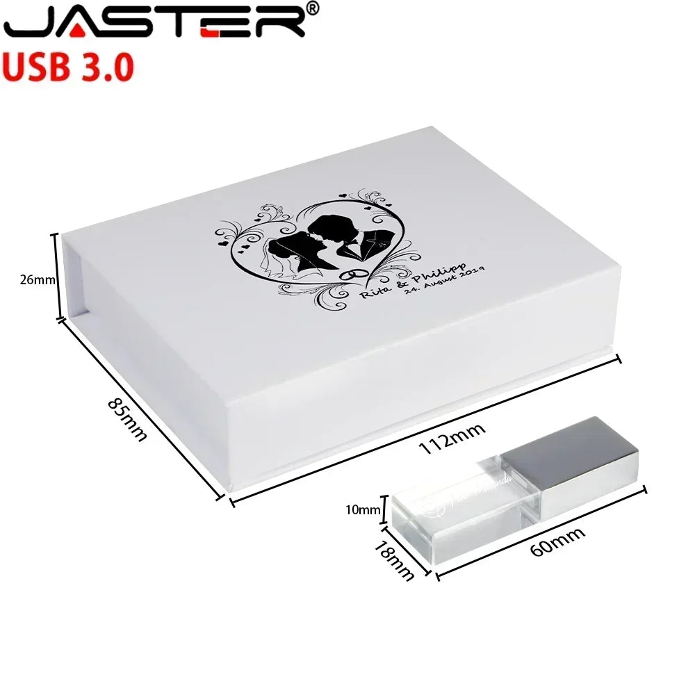 JASTER Crystal USB 3.0 Flash Drive 4GB–128GB | Custom Logo Crystal USB Flash Drive PRIMED