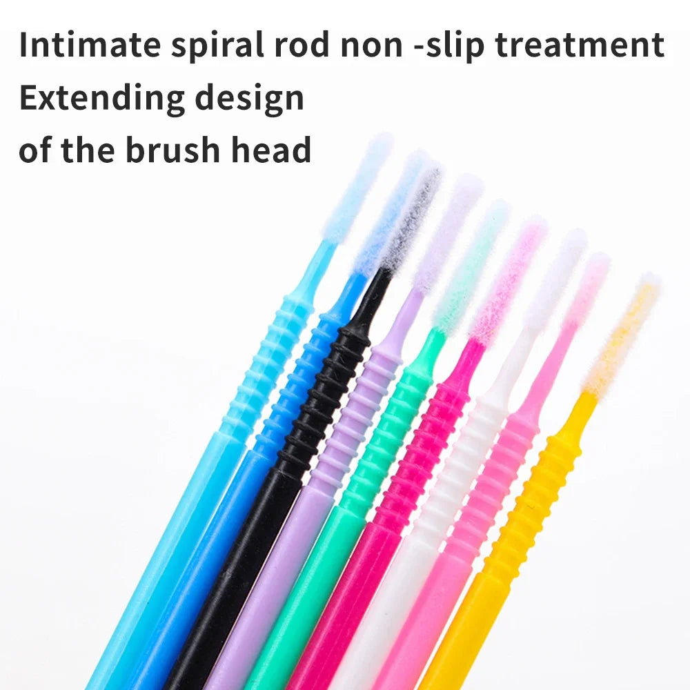 100pcs Microbrush Eyelash Extension Applicator Brushes Lash Applicator Brush PRIMED