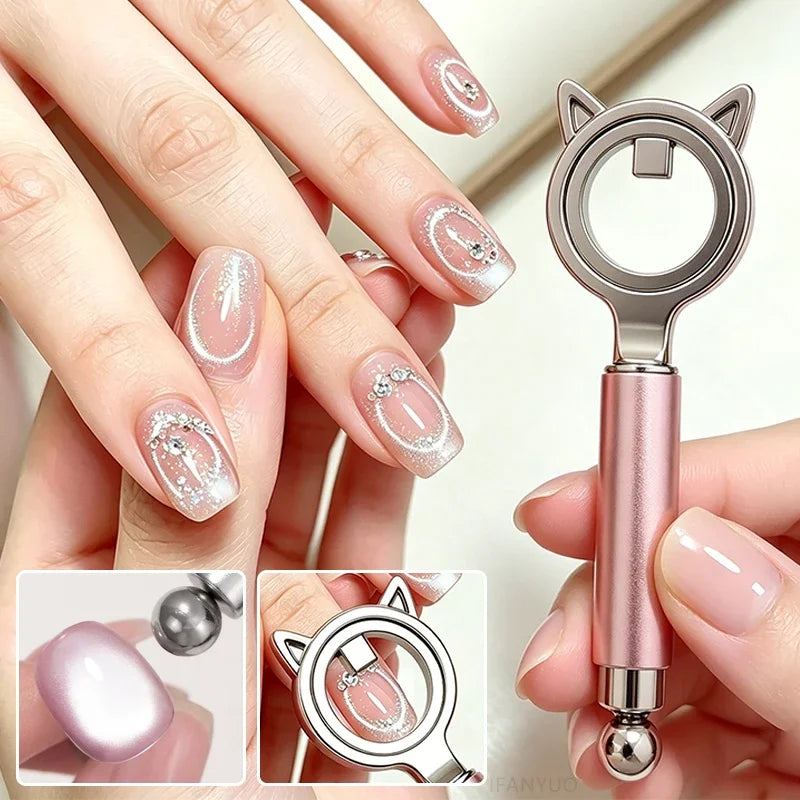 Dual-Head Cat Eye Nail Art Magnet | Hollow Halo Ring Tool Nail Art Magnet PRIMED