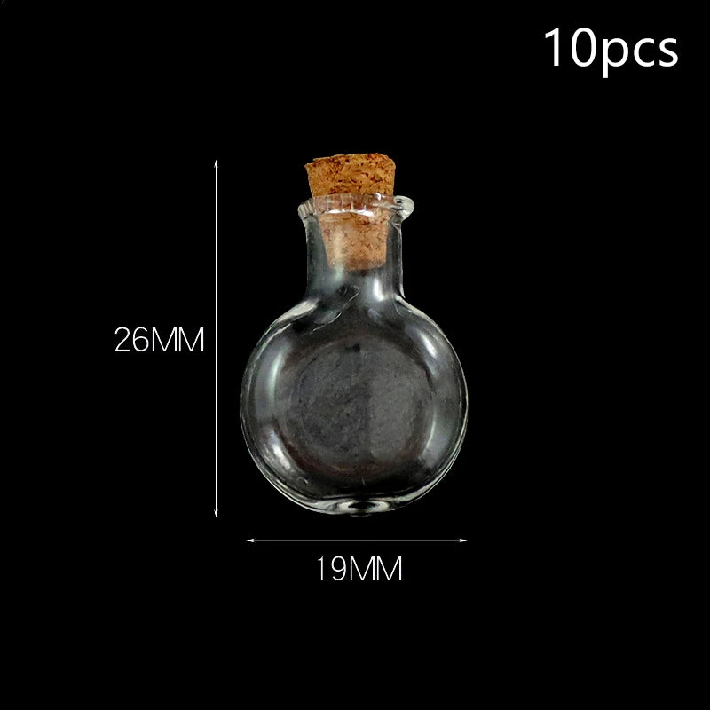 10 Pcs Mini Cork Glass Bottles – DIY Wishing & Potion Vials