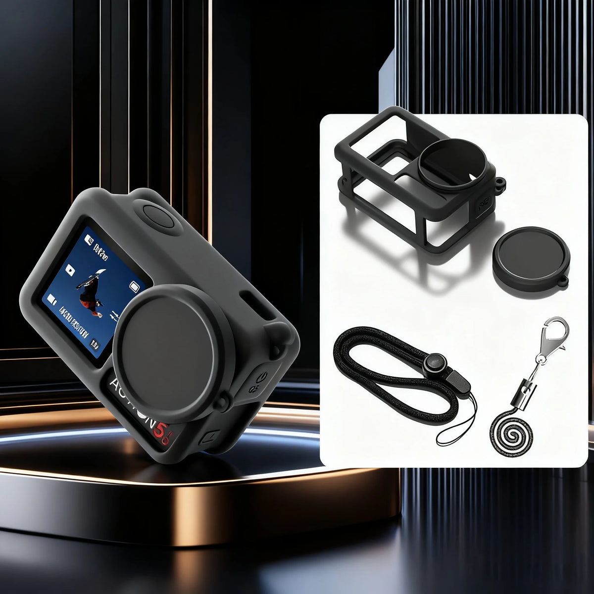 Silicone Case + Lens Cap for GoPro Hero 13/12/11/10/9 & DJI
