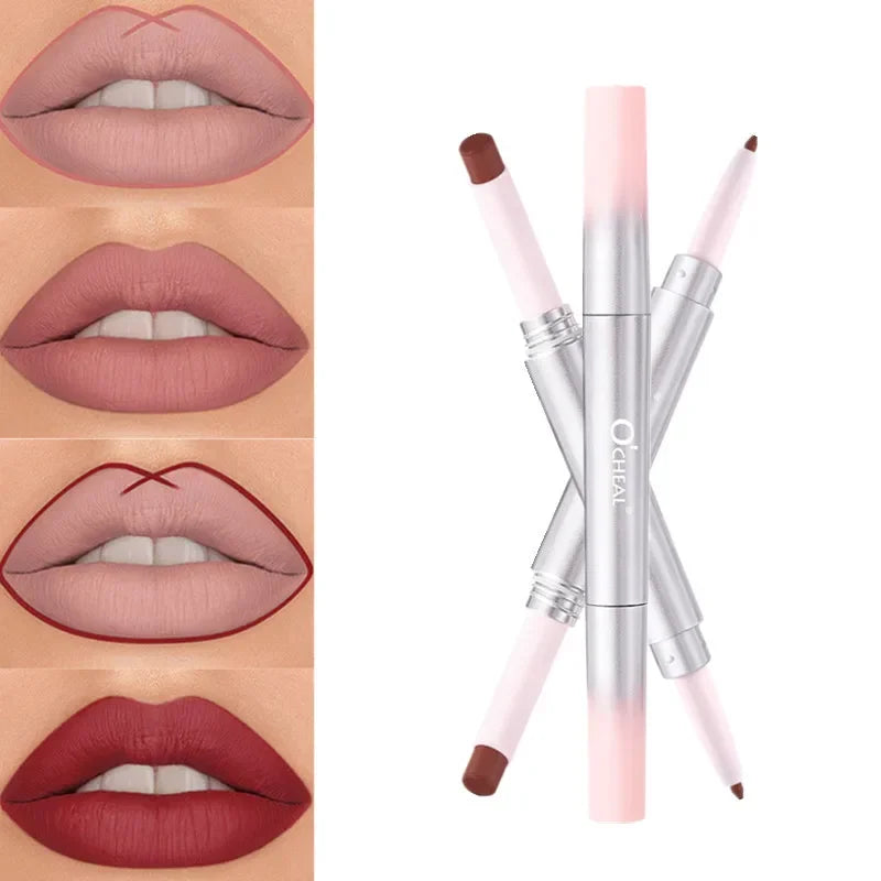 OCHEAL 2-in-1 Matte Lip Liner & Lipstick Pen | Long-Lasting Lip Liner Lipstick PRIMED