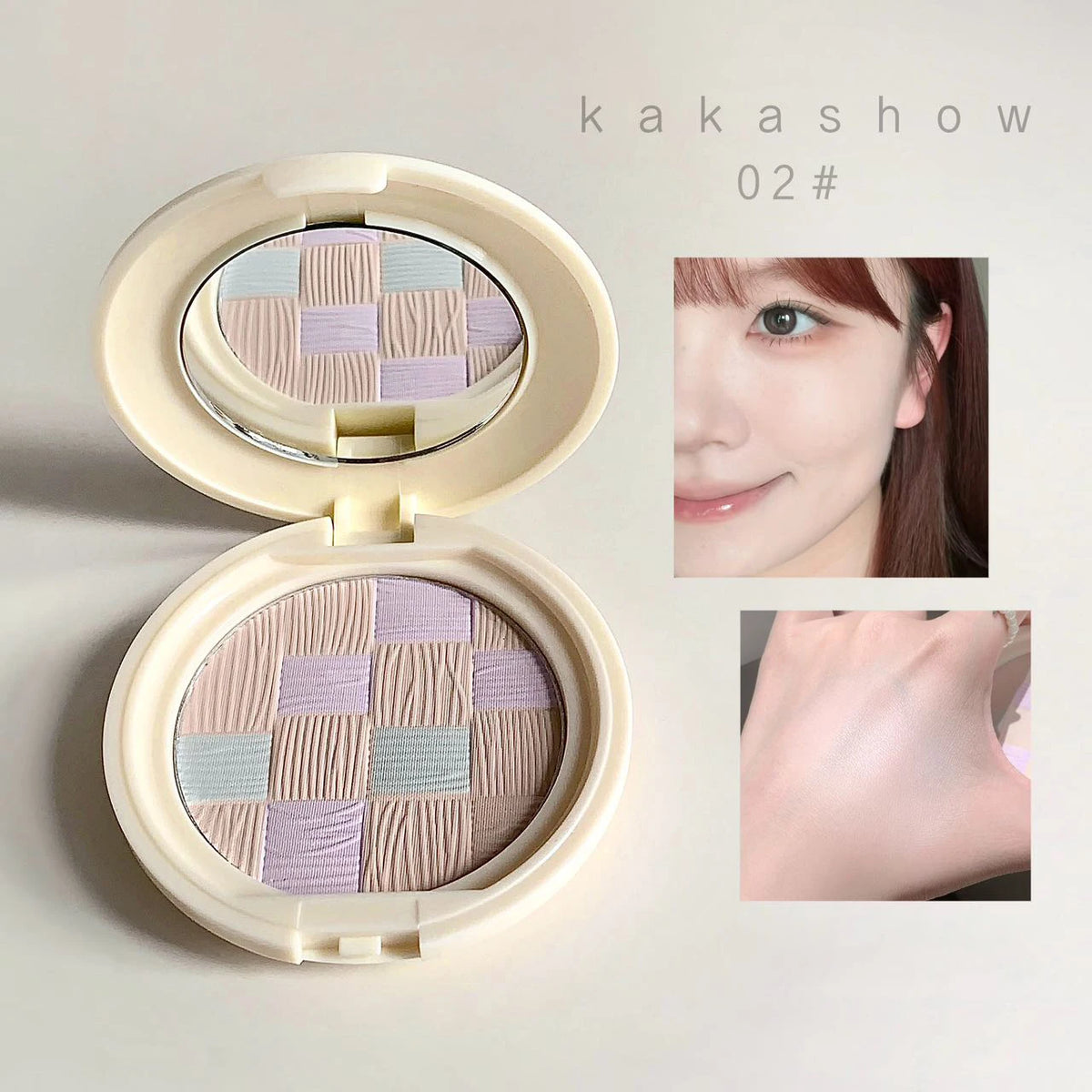 Kakashow 3-Color Blush & Contour Palette | Matte Natural Powder Blush Contour Palette PRIMED 02 4.5g