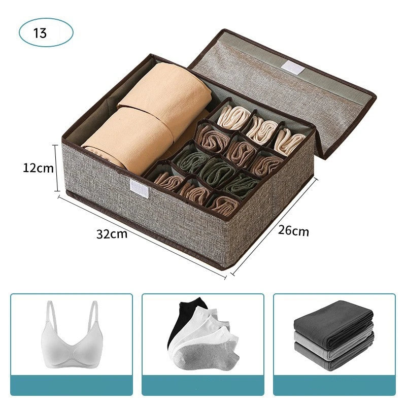 Underwear Sock & Tie Drawer Organizer with Lid | Non-Woven