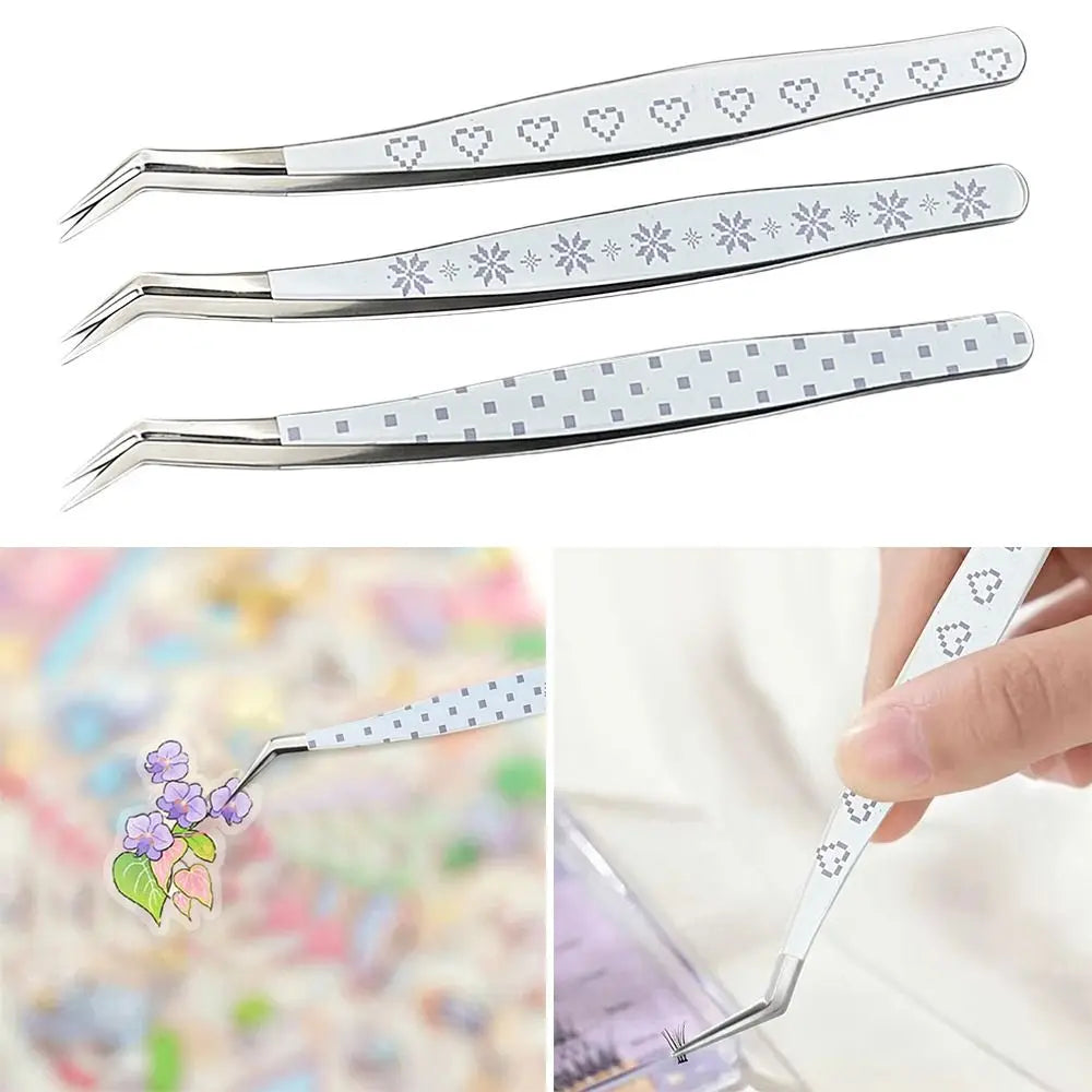 Anti-Static Curved Lash Extension Tweezers – Cartoon Design Lash Extension Tweezers PRIMED