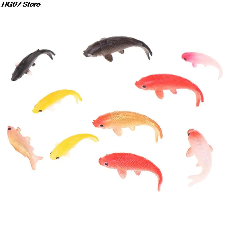Mini Goldfish Figurines 5pcs – Resin Carp Miniature Home Decor Miniature Figurines PRIMED