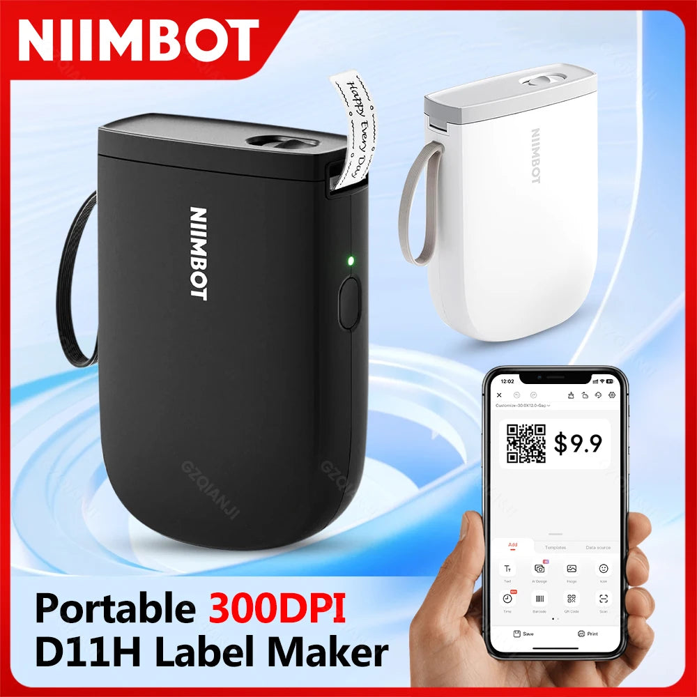 NIIMBOT D11H Bluetooth Label Printer – Mini Portable Sticker Maker Bluetooth Label Printer PRIMED