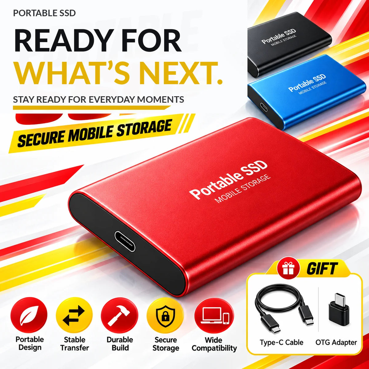 2TB Portable SSD External Drive USB Type-C | PC & Mac Portable External SSD PRIMED