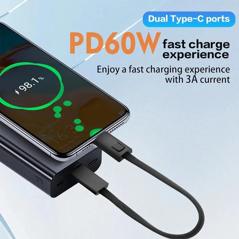 2-in-1 USB-C Keychain Cable 60W Fast Charging – Type C USB-C Keychain Cable PRIMED