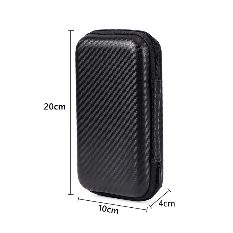 Portable EVA Hard Disk & Cable Organizer Zipper Pouch – Black Electronics Storage Case PRIMED 20x10x4.5