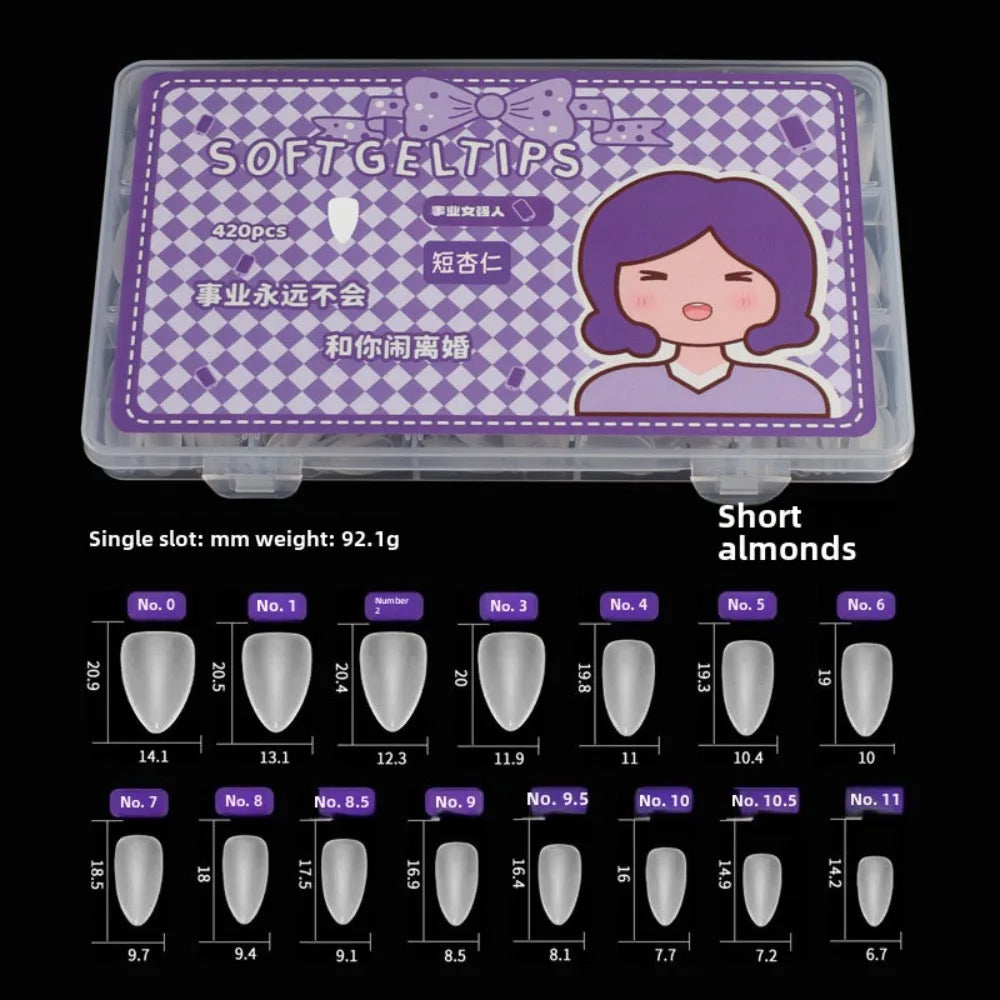 Ultra Short Matte Almond Press-On Nail Tips | 24/30 Pcs Set