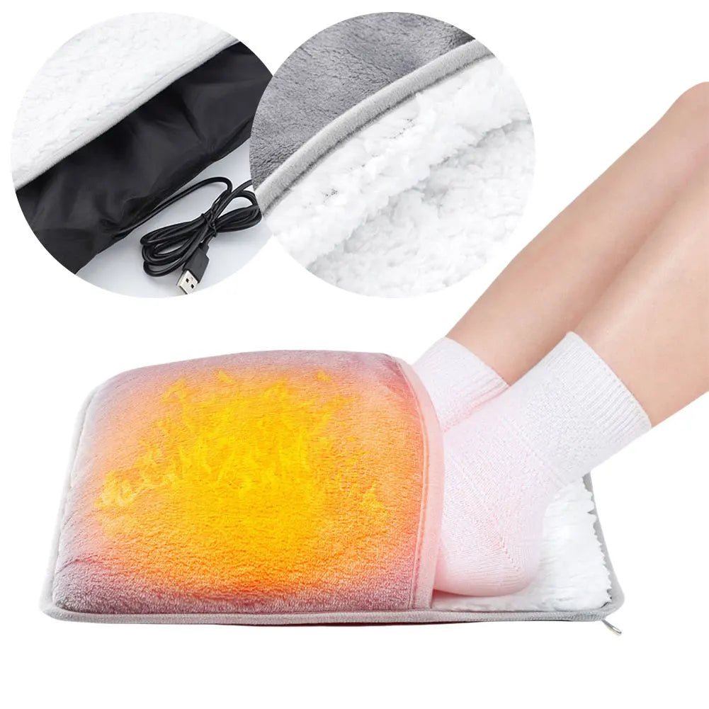 USB Electric Foot Warmer Pad – Soft Plush Heated Slipper Mat Electric Foot Warmer PRIMED
