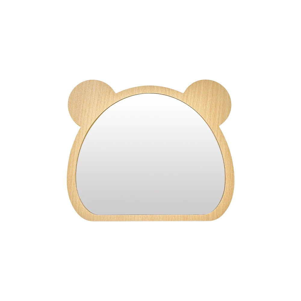 Wooden Bear Makeup Mirror – Heart Shaped Vanity Mirror Gift
