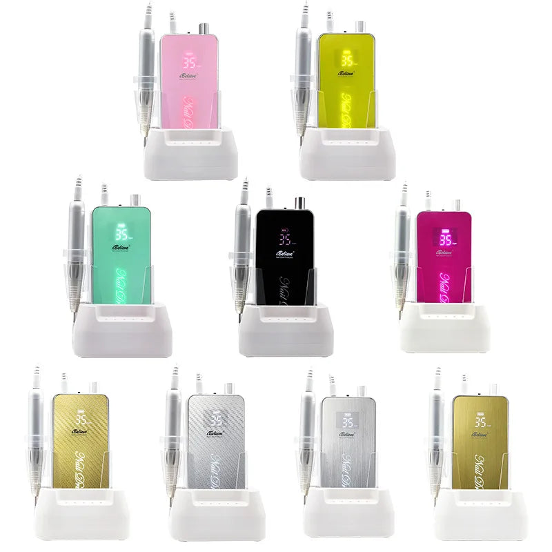 Rechargeable Electric Nail Drill Machine – 35000 RPM Pro Set