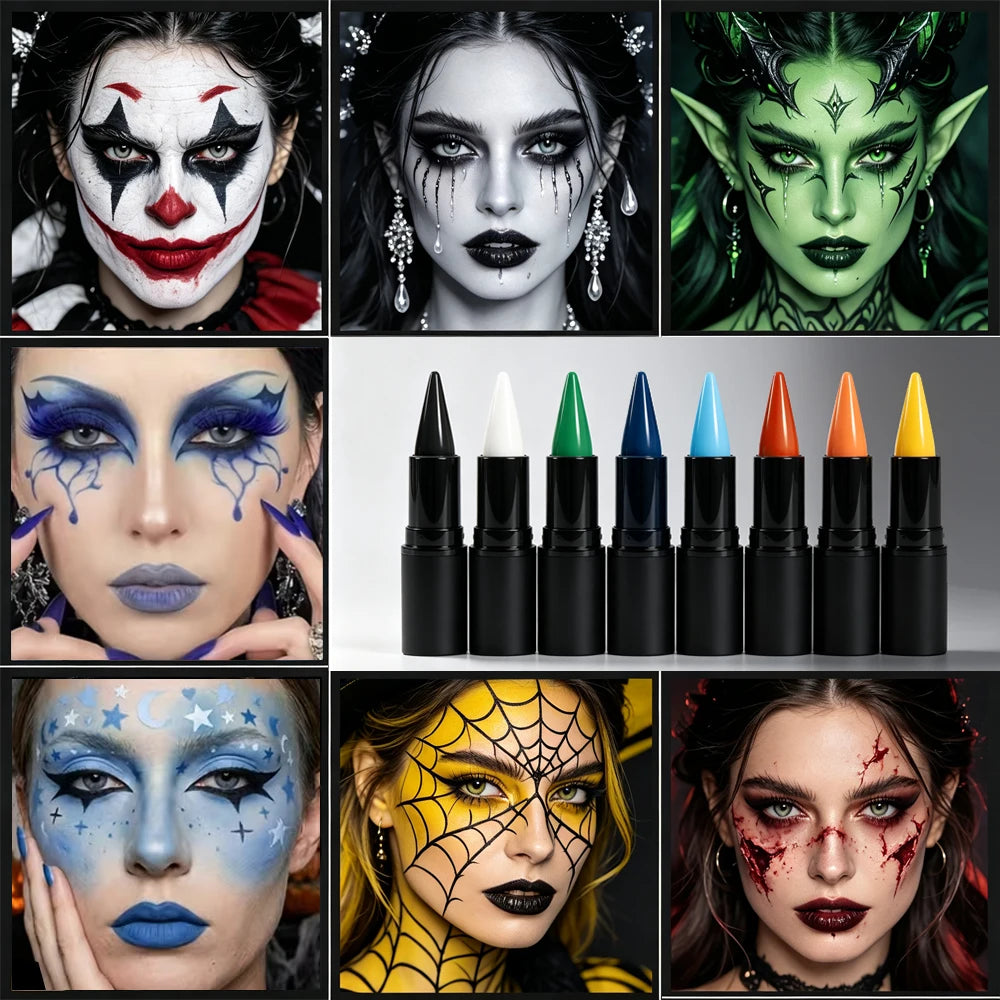 Halloween Face & Body Paint Stick – Waterproof Cosplay Lipstick Face & Body Paint PRIMED