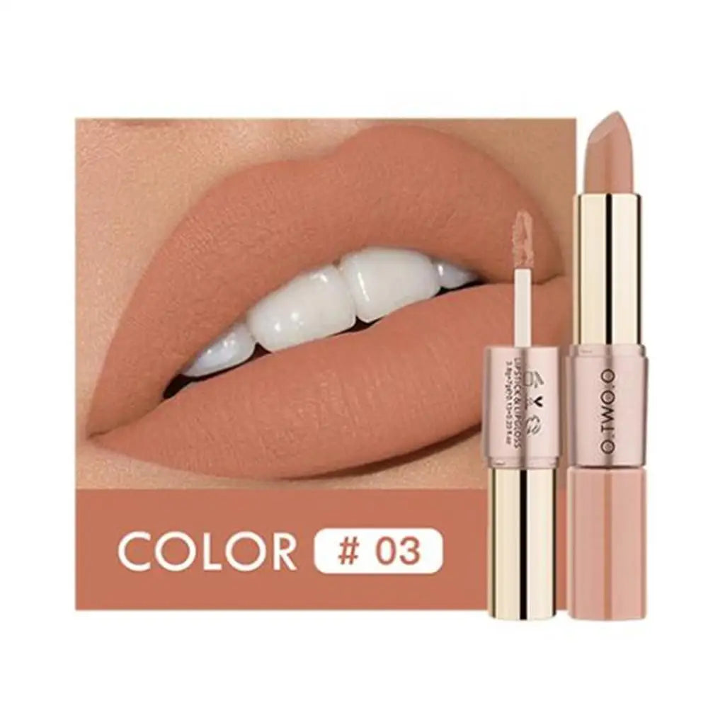 O.TWO.O 2-in-1 Matte Lipstick & Lip Gloss – 12 Colors Matte Lip Gloss PRIMED 03