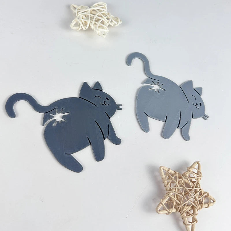 2PCS 3D Cat Butt Bag Clips – Funny Snack & Bread Sealer Novelty Bag Clip PRIMED