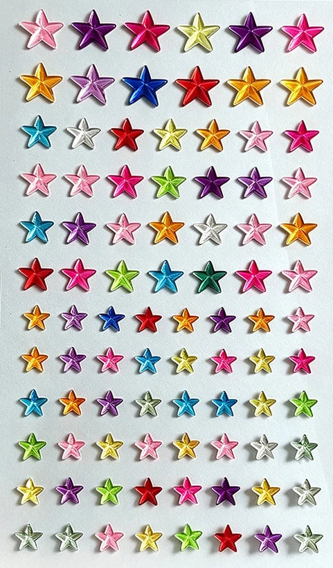 Iridescent Star Face Gem Stickers | Crystal Pentagram Body Art Face Gem Stickers PRIMED