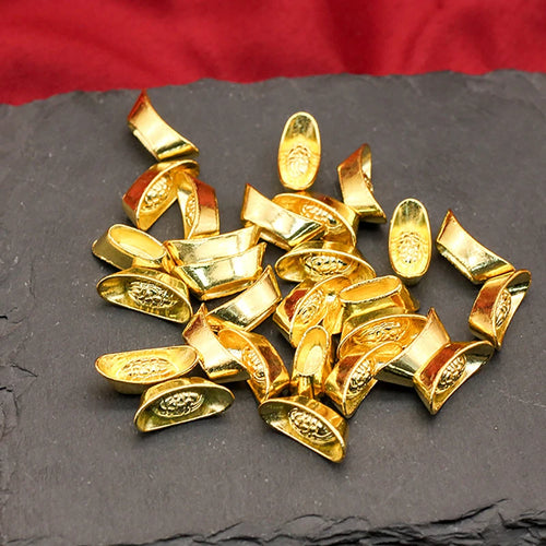 10 Pcs Gold Chinese Yuan Bao Ingot Ornaments – Lucky Décor Decorative Ornament Set PRIMED