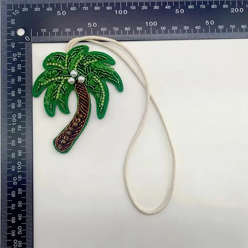 3D Beaded Palm Tree Bag Charm | Keychain Hanging Ornament