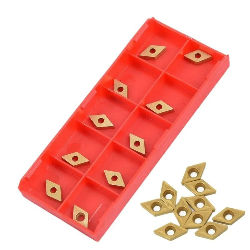 DCMT070204 YBC251 Gold Carbide Inserts 7×7×2mm 10 Pack