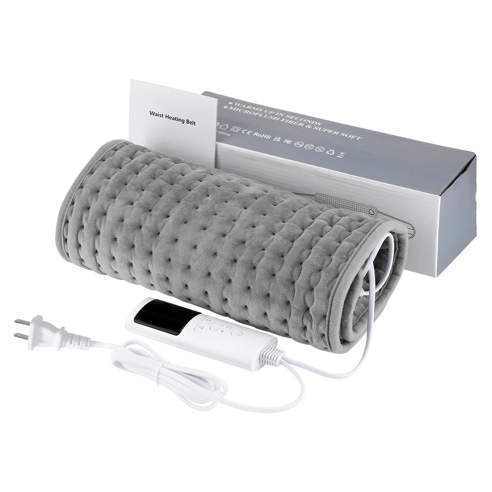 Electric Heating Pad Waist Belt – 9 Levels, Micro Plush 75W Electric Heating Pad PRIMED US Plug