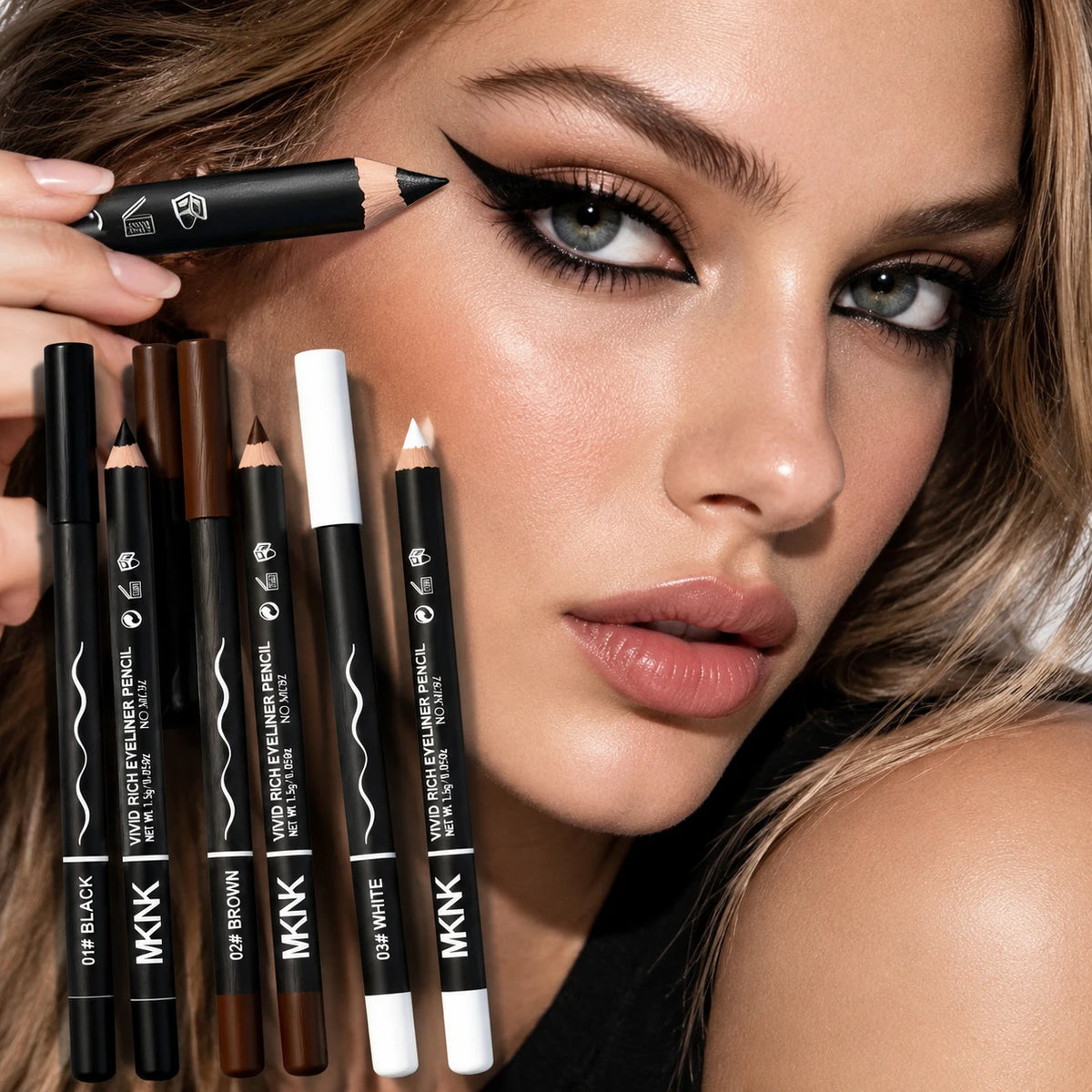 Wooden Dual-Use Eyeliner & Eyebrow Pencil – Waterproof Gel