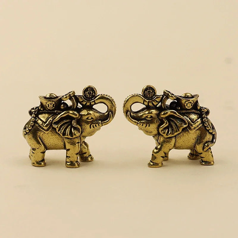 Brass Elephant Mini Figurine – Lucky Desk & Home Décor