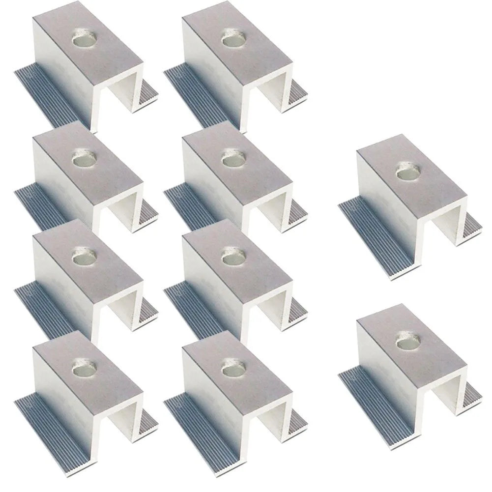 10-Pack Aluminum Solar Middle Clamps | Rail Mount Systems