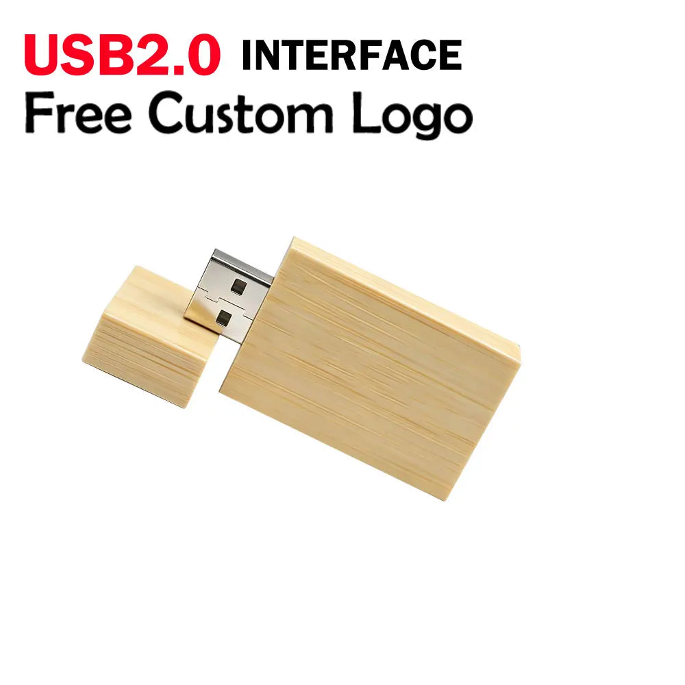 Wooden USB Flash Drive Custom Logo 4GB–128GB | Gift Box USB Flash Drive PRIMED 64 GB Bamboo NO box