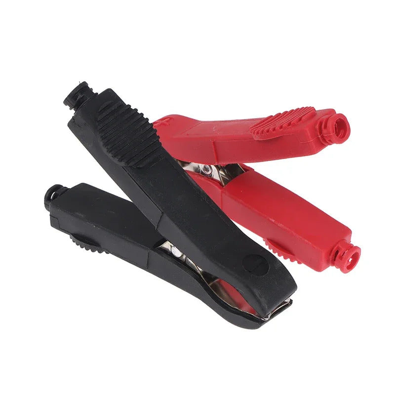 2Pcs 50A Insulated Alligator Clips 75mm – Red & Black Battery Test Battery Test Clips PRIMED
