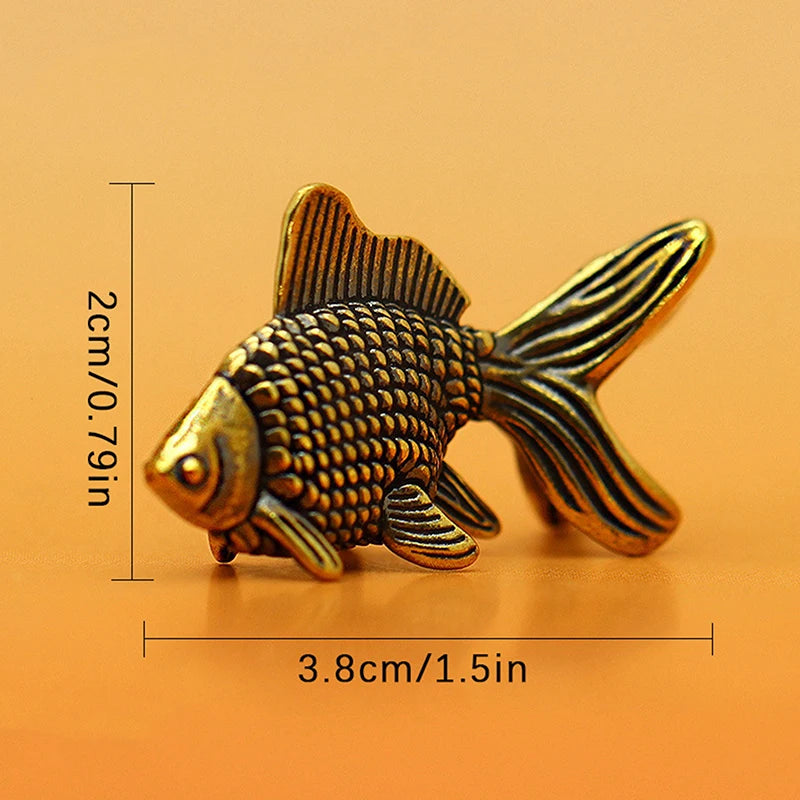 Vintage Brass Shark Figurine – Desktop Ornament & Keychain