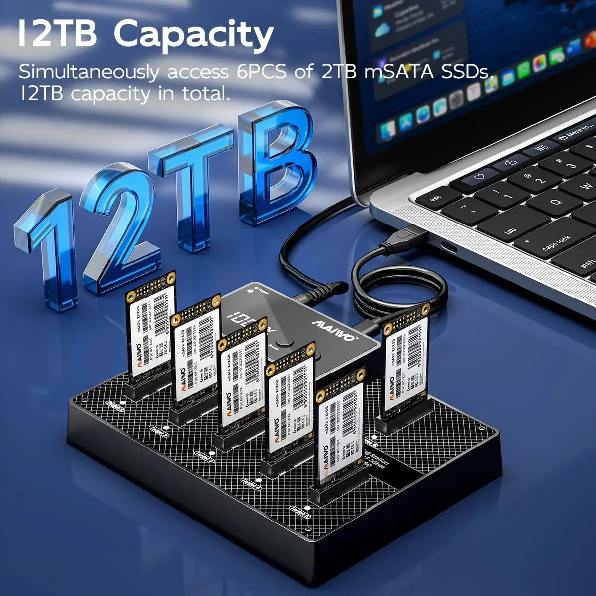 MAIWO 6-Bay mSATA SSD Docking Station & Cloner USB 3.0 SSD Docking Station PRIMED