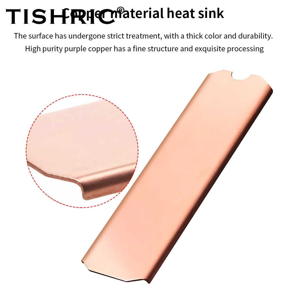 TISHRIC M.2 2280 SSD Heatsink Copper & Graphene + Thermal Pad SSD Heatsink PRIMED