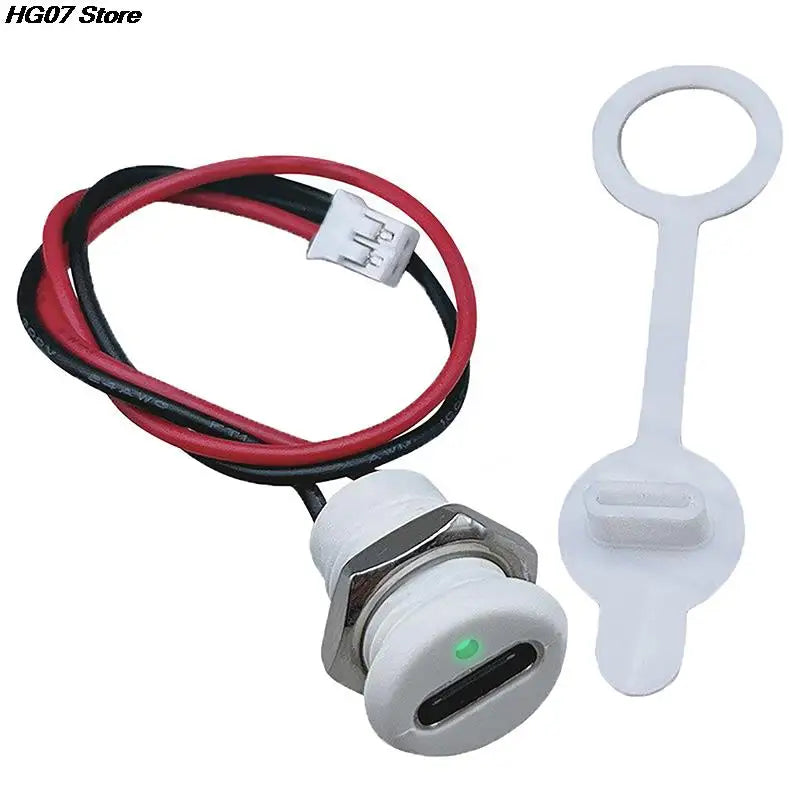 USB-C 2-Pin Waterproof Female Connector Jack PH2.0 Snap Lock