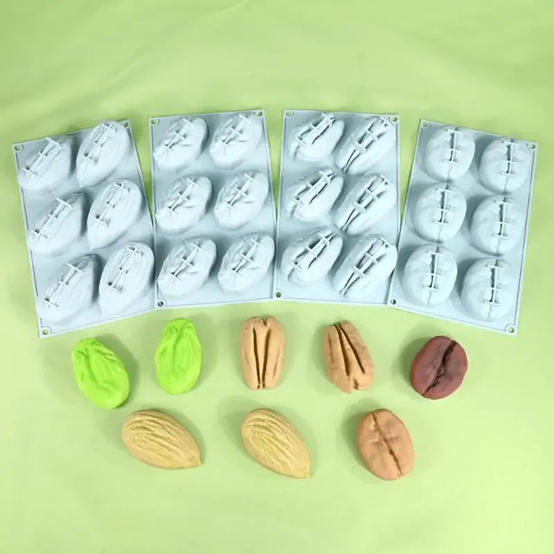 6-Cell Nut Design Silicone Mousse & Chocolate Mold Silicone Baking Mold PRIMED
