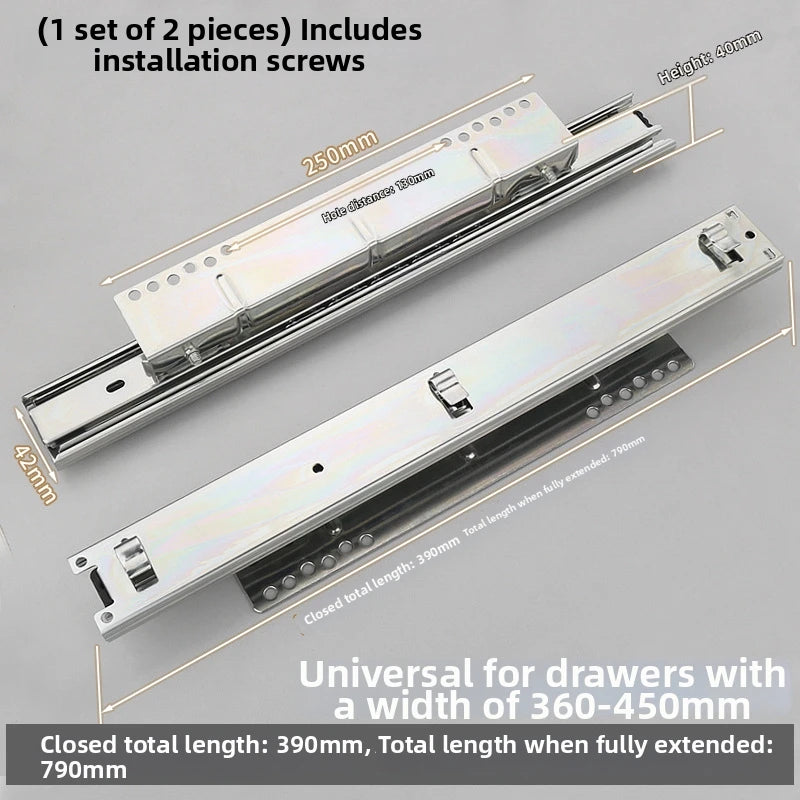Heavy-Duty Cabinet Drawer Slide Rail | 45kg Full Extension Cabinet Drawer Slide PRIMED 390mm China Mainland
